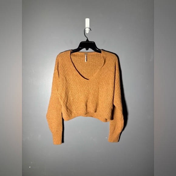 Free People Elias V Neck Cashmere Sweater in Cinnamon Size XS - Picture 2 of 6